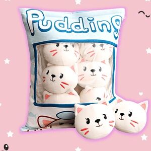Pudding Snack Cat Squishy Mochi Plushie Pillow Kawaii Plush Toy Stuffed Animals